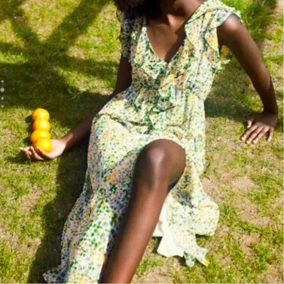Zara Floral Ruffle Dress - Picture 1 of 7